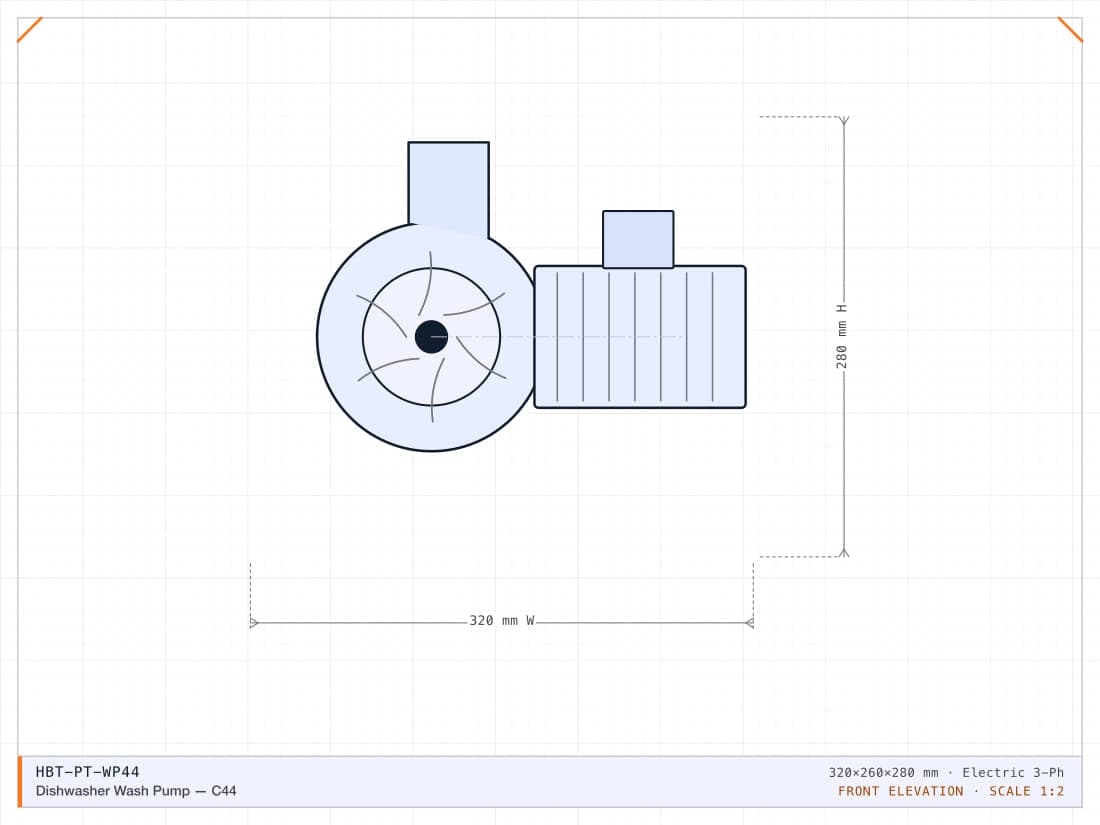 Dishwasher Wash Pump — C44