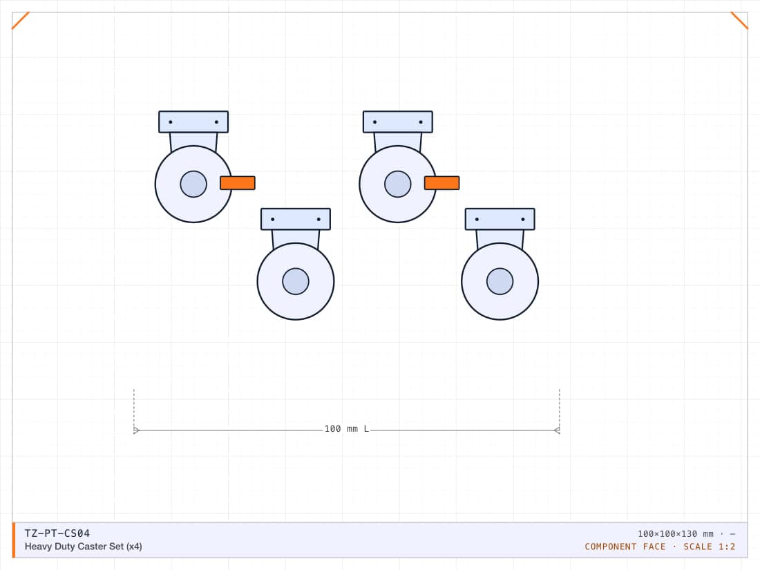 Heavy Duty Caster Set (x4)