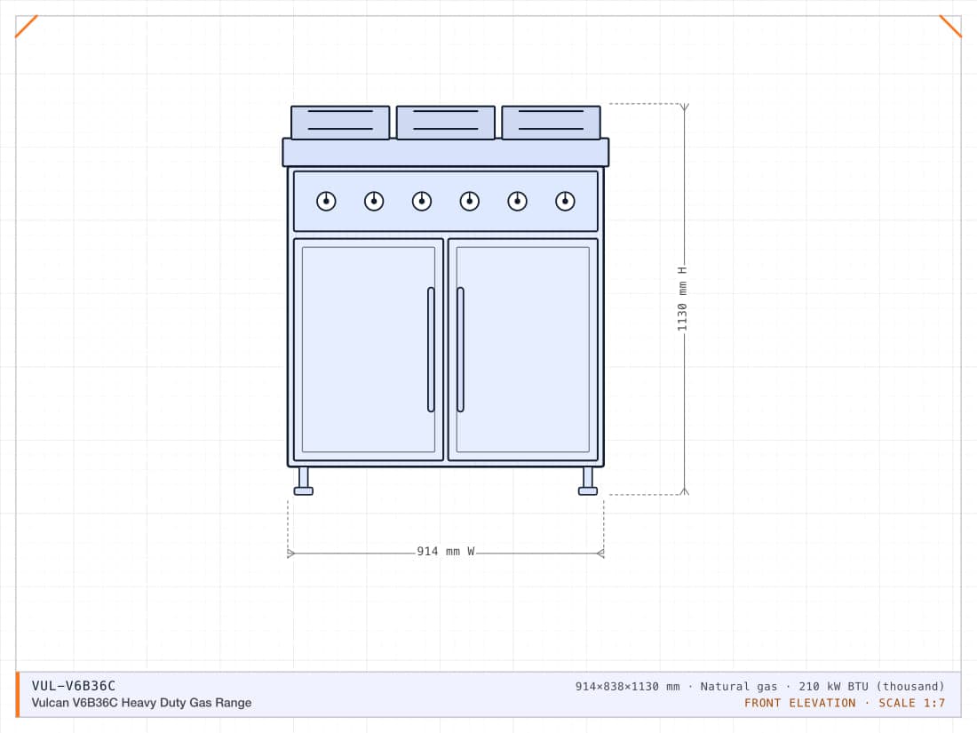 Vulcan V6B36C Heavy Duty Gas Range