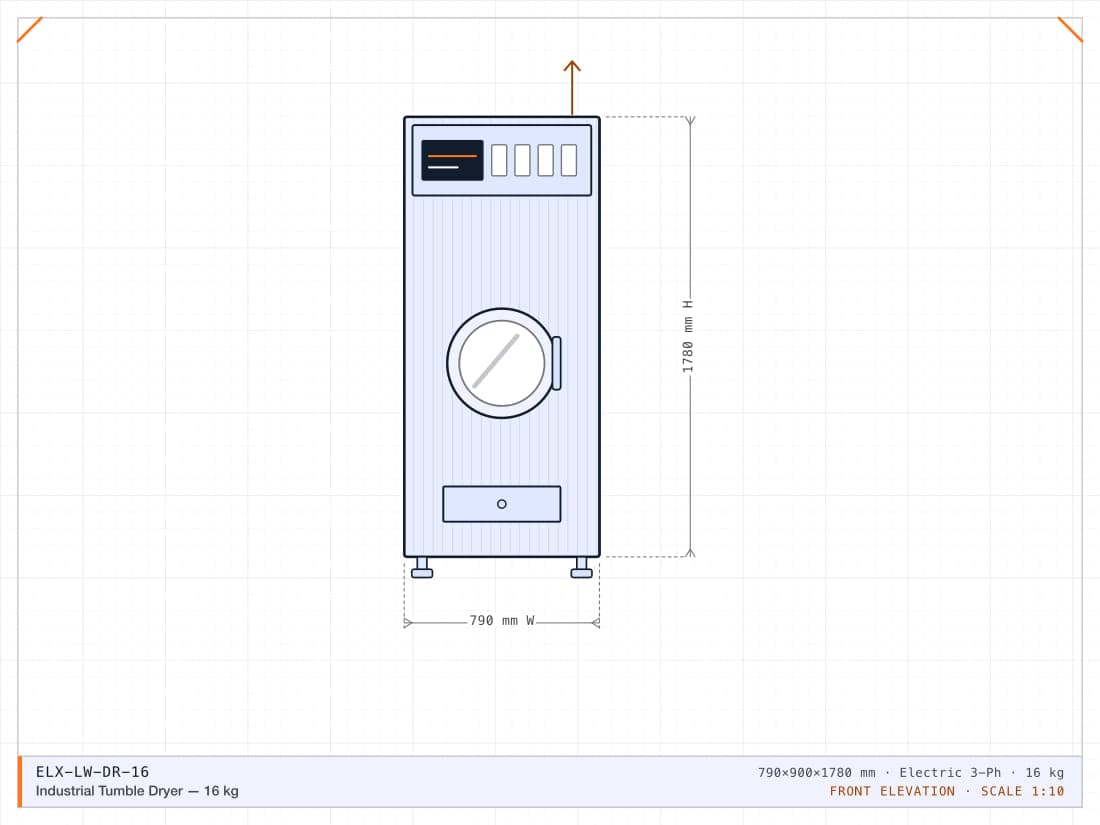 Industrial Tumble Dryer — 16 kg