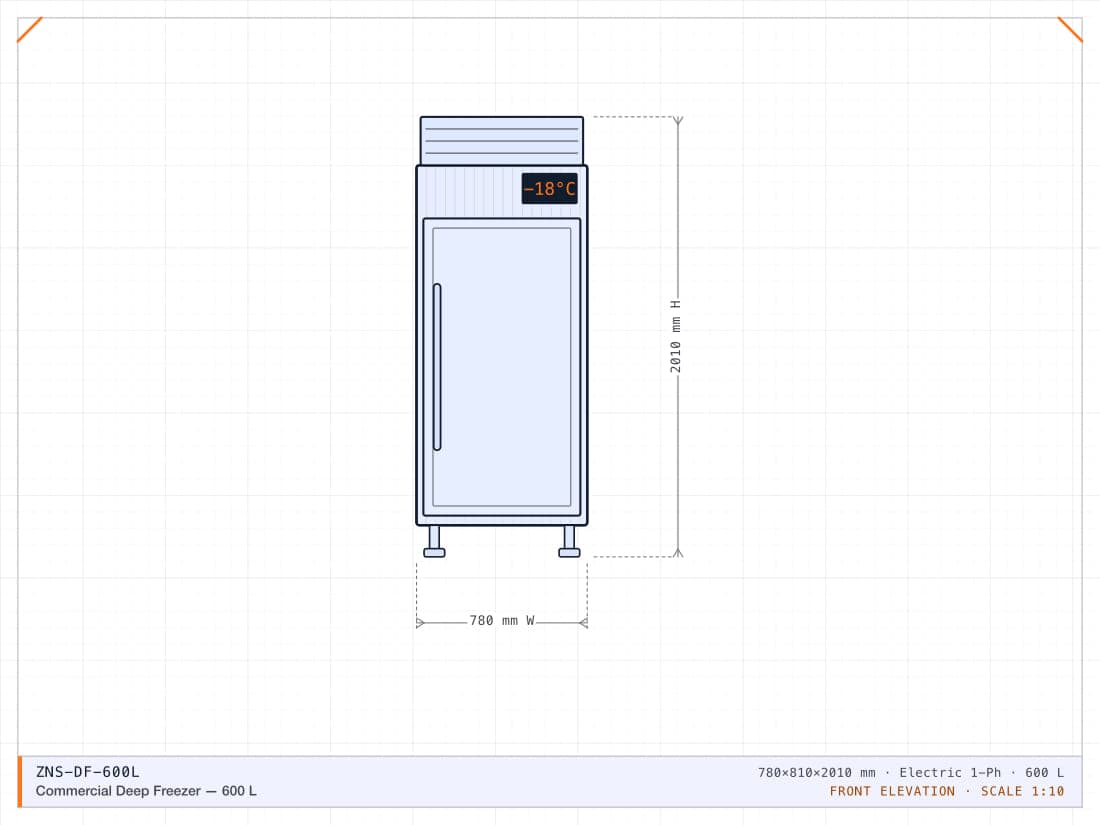 Commercial Deep Freezer — 600 L